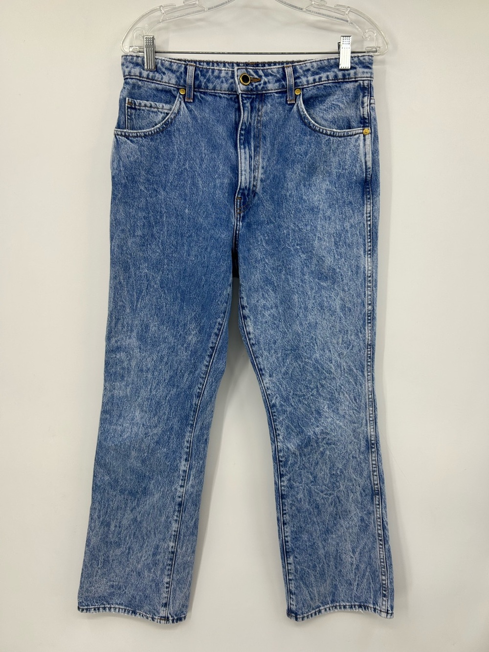 Khaite Women’s Vivian Stretch Denim Bootcut Jeans in Bryce Blue Size 30 - Picture 2 of 13